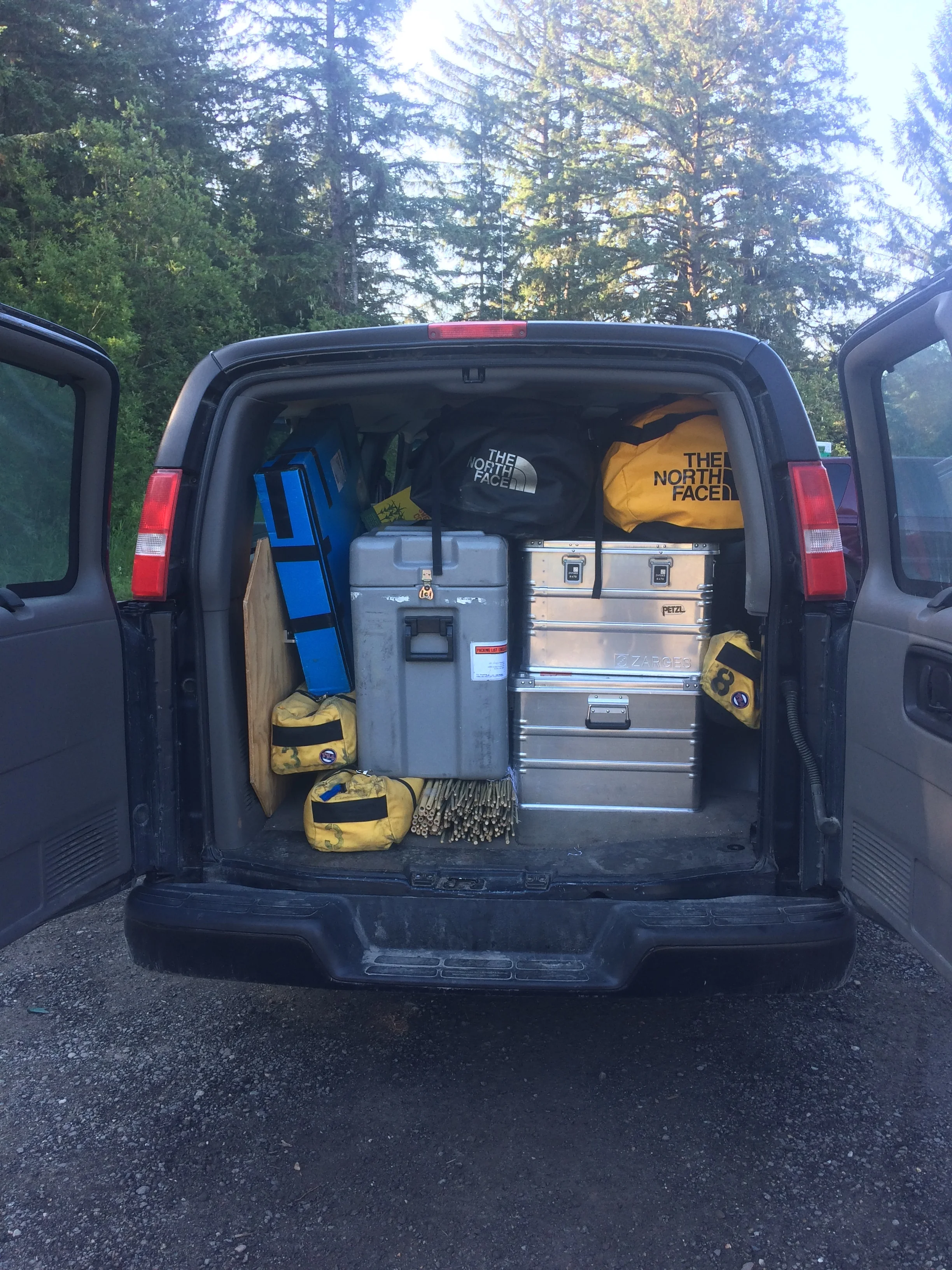 Field equipment loaded for the Juneau Icefield