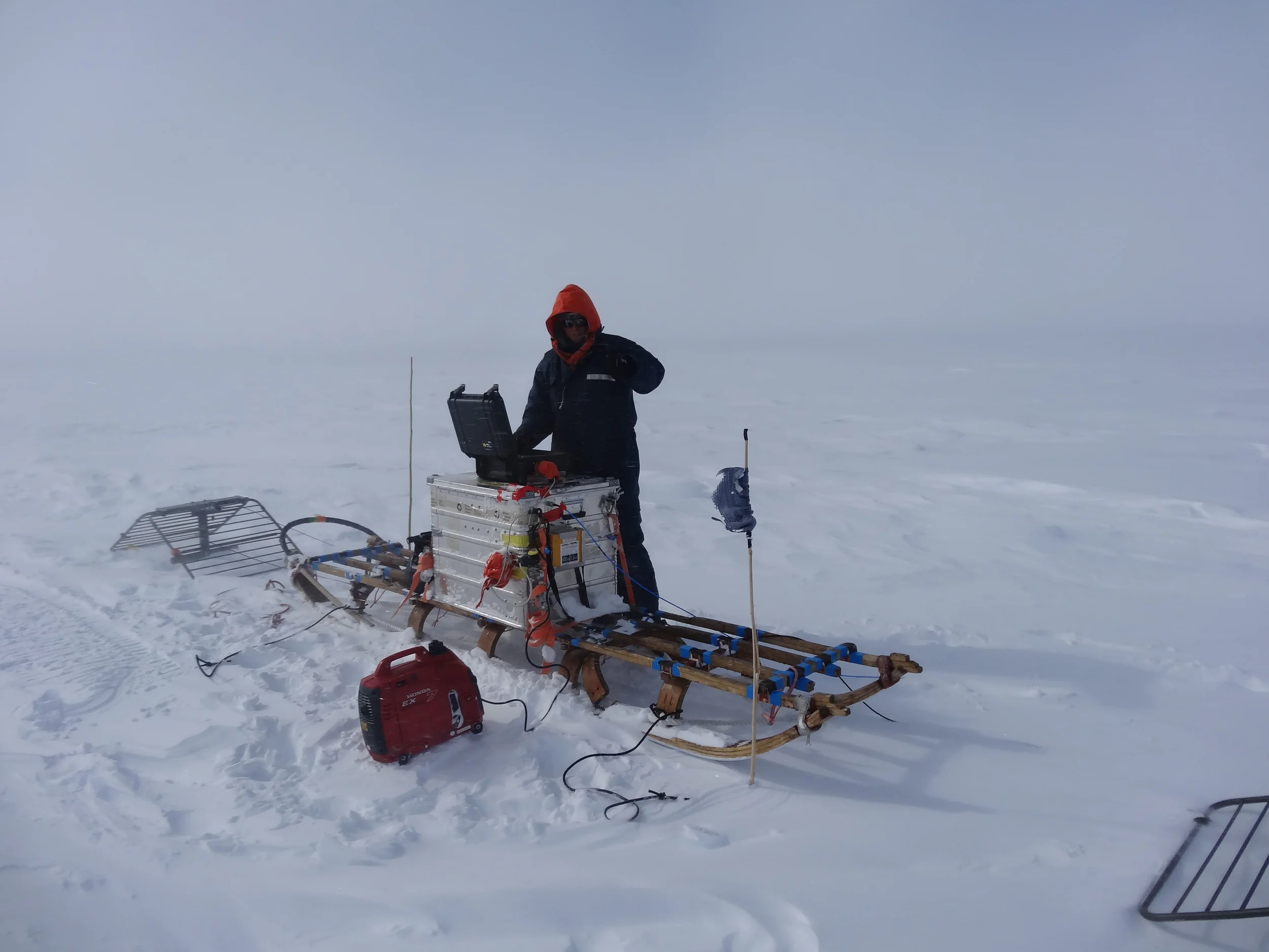 Radar sled in Antarctica