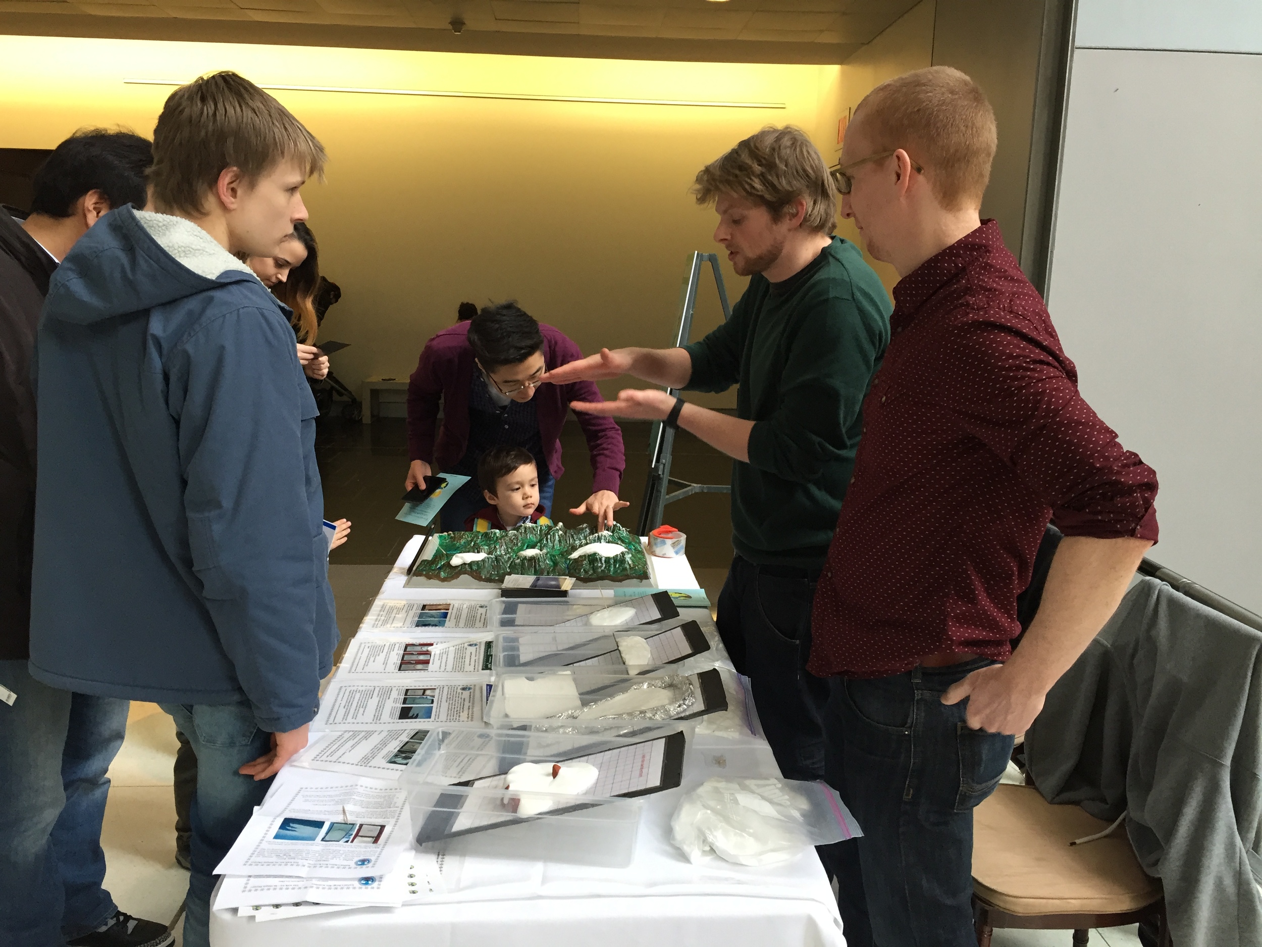 Outreach event with glacier model